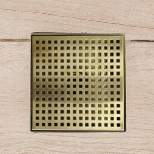 Screen Floor Drain Ss Gold 20x20 Od50 (Gold,Core Core Diameter 5cm))
