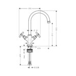 AXOR MONTREUX 2 HANDLE BASIN MIXER - Image 2
