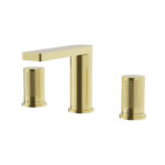 CRESTIAL LINEA 3-HOLE BASIN MIXER W/O POP UP WASTE, BRUSHED CHAMPAGNE FINISH