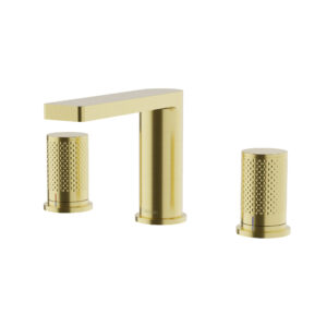 CRESTIAL LINEA 3-HOLE BASIN MIXER W/O POP UP WASTE, BRUSHED CHAMPAGNE FINISH