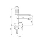 CRESTIAL LINEA BASIN MIXER W/O WASTE SET BRUSHED CHAMPAGNE FINISHED - Image 2