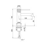 CRESTIAL DIAMANT BASIN MIXER W/O POP UP WASTE, BRUSHED NICKEL FINISH - Image 2