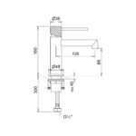 CRESTIAL DIAMANT BASIN MIXER W/O POP UP WASTE BLACK FINISH - Image 2