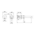 CRESTIAL DIAMANT CONCEALED BASIN MIXER BRUSHED CHAMPAGNE FINISH - Image 2