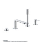 GROHE LINEARE 4-HOLE BATH MIXER WITH CONCEALED BODY