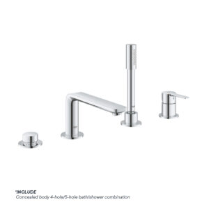 GROHE LINEARE 4-HOLE BATH MIXER WITH CONCEALED BODY