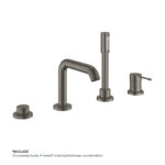 GROHE ESSENCE  4-HOLE BATH MIXER WITH CONCEALED BODY BRUSHED HARD GRAPHITE FINISH