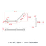 GOMAN RAFFAELLO INOX 45° SAFETY HANDLE - Image 2
