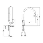 KOHLER KUMIN TUBE SPOUT KITCHEN FAUCET - Image 3