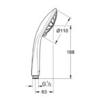 GROHE EUPHORIA 110 MASSAGE HANDSHOWER 3 SPRAYS - Image 2