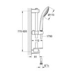 GROHE EUPHORIA 110 MASSAGE SHOWER RAIL SET 3SPRAYS 900MM - Image 2
