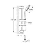 GROHE EUPHORIA 110 MASSAGE SHOWER RAIL SET 3SPRAYS 900MM - Image 2