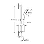 GROHE TEMPESTA 110 SHOWER RAIL SET 3 SPRAYS WITH TRAY - Image 2
