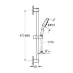 GROHE TEMPESTA CUBE 110 SHOWER RAIL SET 3 SPRAY - Image 2