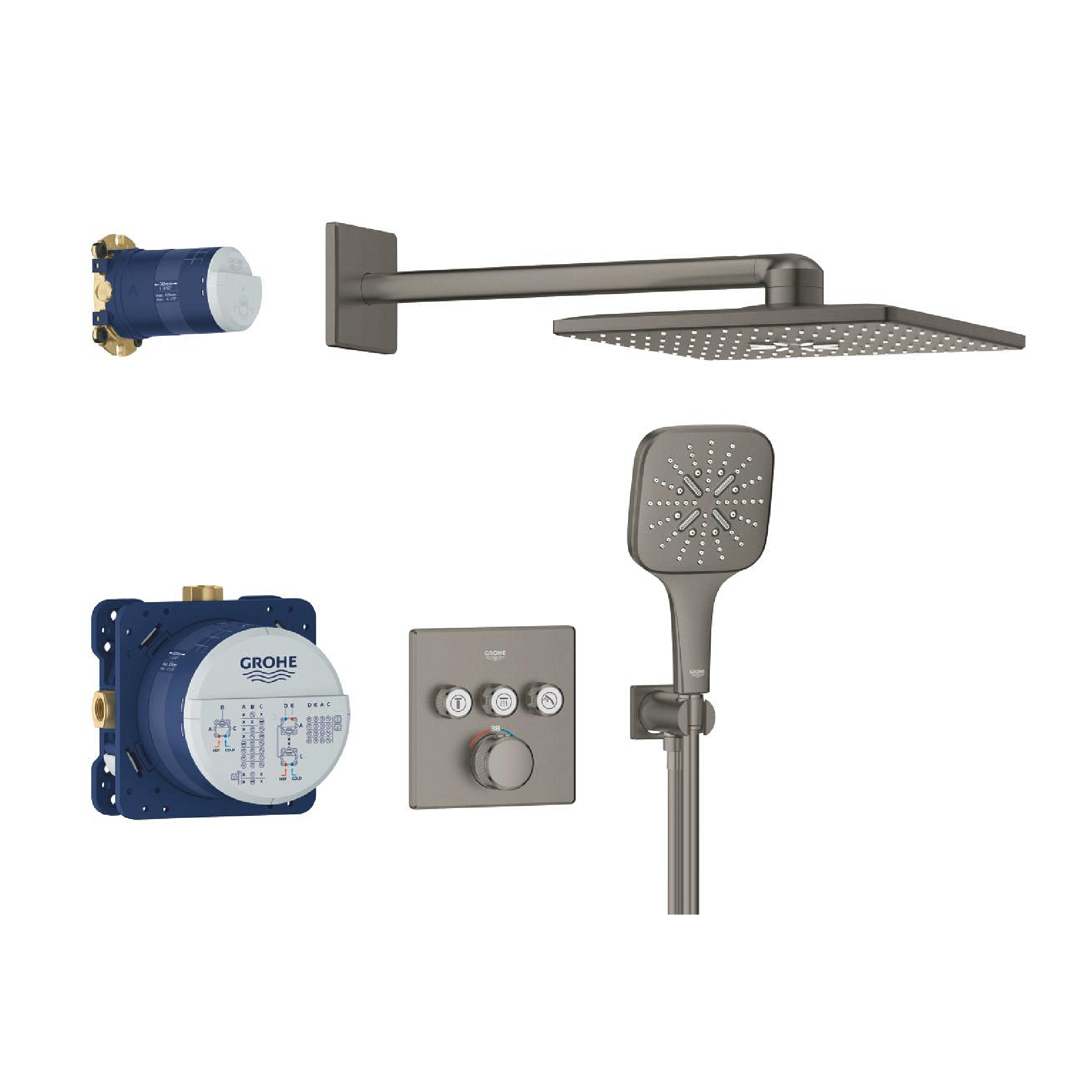 Grohe-34864AL0-01-1.jpg GROHTHERM SMARTCONTROL SQUARE CONCEALED 3 FUNCT SHOWER SYSTEM 310 - Image 1
