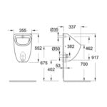 GROHE  BAU CERAMIC URINAL CONCEALED INLET FLUSH VOL.1L - Image 2