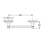 GROHE ESSENTIAL BATH TOWEL BAR 600MM - Image 2