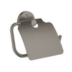 GROHE ESSENTIALS TOILET PAPER HOLDER WITH COVER, BRUSHED HARD GRAPHITE
