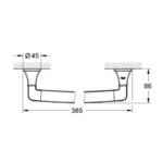 GROHE GRANDERA BATH GRIP LENGTH 385MM, CHROME-GOLD - Image 2