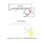 PENTALINEA ALUMINIUM LED PROFILE 65.38X26MM ANODIZING SILVER 3M/PC - Image 2