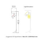 PENTALINEA ALUMINIUM LED PROFILE 43X12MM ANODIZING SANDBLAST BLACK 3M/PC - Image 2