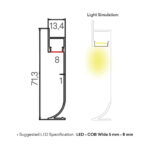 PENTALINEA ALUMINIUM LED PROFILE 71.3X13.4MM ANODIZING SANDBLAST GOLD 3M/PC - Image 2