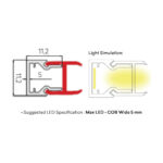 PENTALINEA ALUMINIUM LED PROFILE 11.2X11.2MM ANODIZING SANDBLAST GOLD 3M/PC - Image 2
