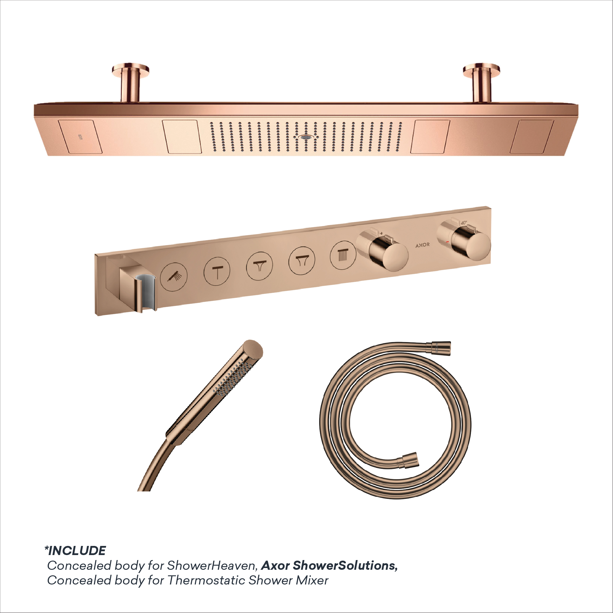AXOR ShowerSolutions-Polish Red Gold AXOR SHOWERSOLUTIONS SET - Image 1