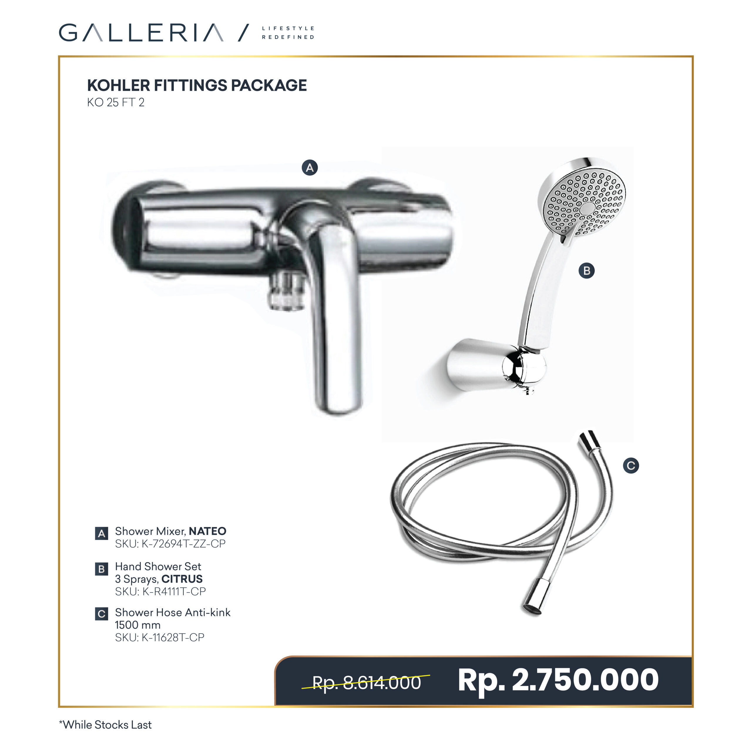 Special Price-01 KOHLER FITTINGS PACKAGE 1 - Image 1