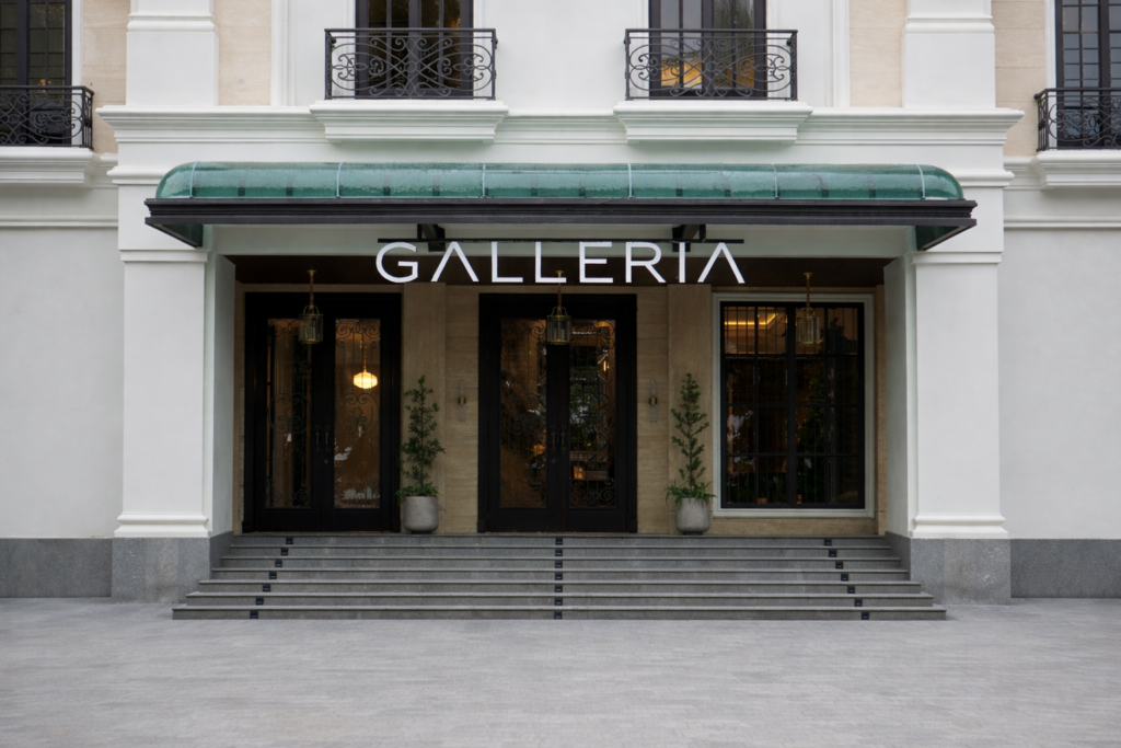 Elegant Galleria entrance in daylight