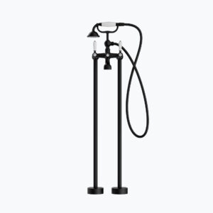 STERN KONZEPT ARGOS FREESTANDING BATH MIXER WITH WHITE PORCELAIN LEVER