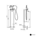 STERN KONZEPT ARGOS FREESTANDING BATH MIXER WITH WHITE PORCELAIN LEVER - Image 2