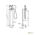 STERN KONZEPT ARGOS FREESTANDING BATH MIXER WITH WHITE PORCELAIN LEVER - Image 2