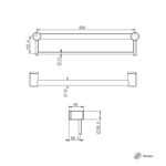 STERN KONZEPT REINE CARE 32MM GRAB RAIL WITH TOWEL HOLDER 600MM - Image 2