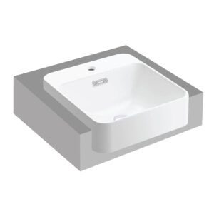 KOHLER FOREFRONT SQUARE SEMI-RECESSED LAVATORY