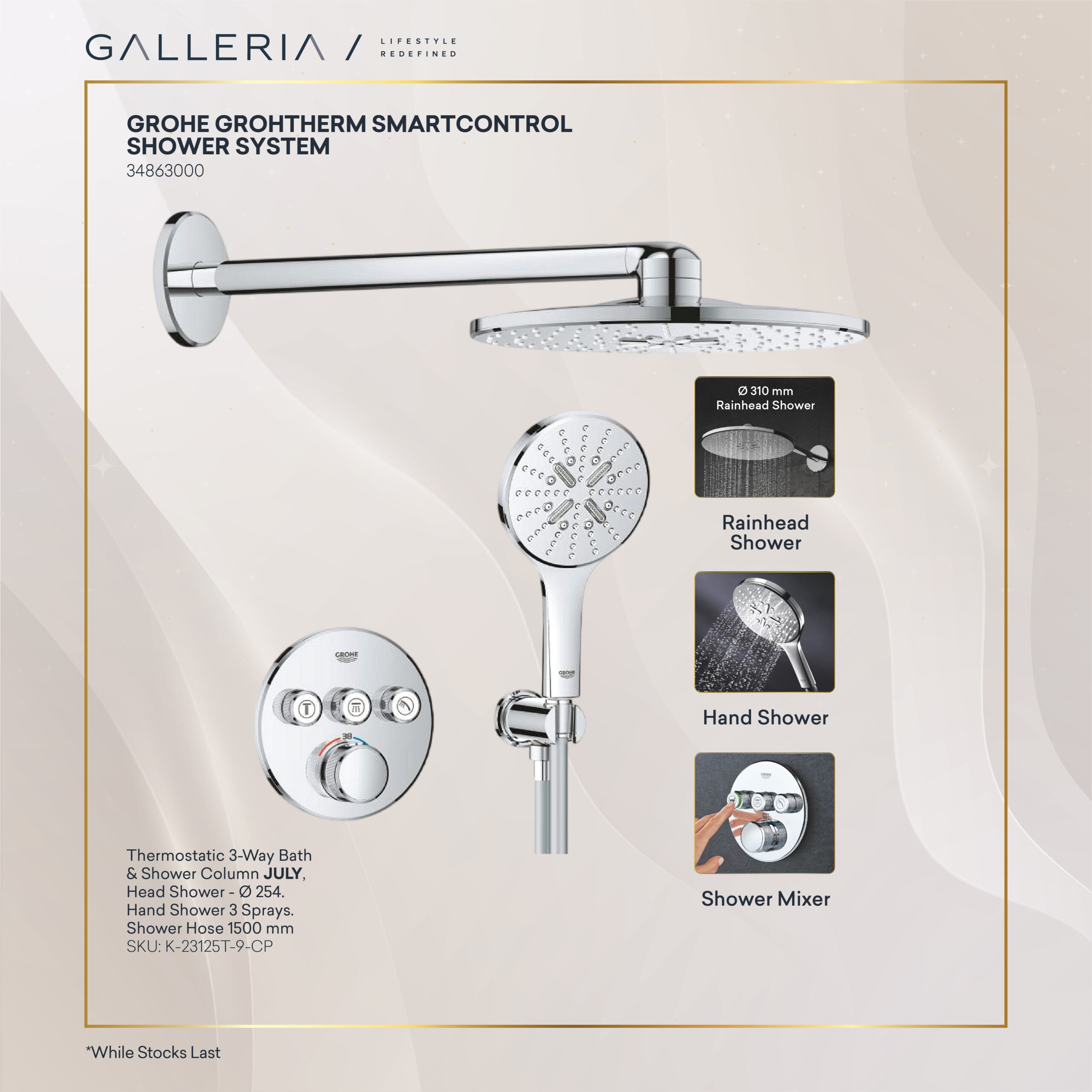 Produk Satuan + Paket MYS 2026-02 GROHE GROHTHERM SMARTCONTROL CONCEALED SHOWER SYSTEM - Image 1