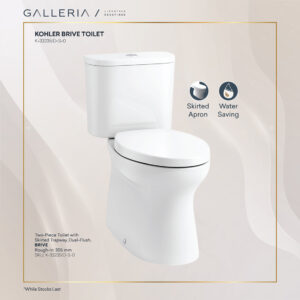 KOHLER BRIVE TWO-PIECE TOILET WITH SKIRTED TRAPWAY