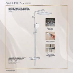 GROHE TEMPESTA SYSTEM 250 CUBE THERMOSTAT BATH & SHOWER SYSTEM