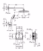 GROHE GROHTERM ROUND CONCEALED SHOWER SYSTEM WITH TEMPESTA 250 - Image 2