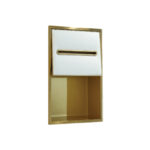 STERN KONZEPT 2 TIERS TISSUE BOX STAINLESS STEEL+WHITE WATERPROOF FABRIC