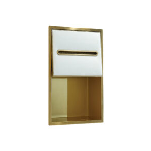 STERN KONZEPT 2 TIERS TISSUE BOX STAINLESS STEEL+WHITE WATERPROOF FABRIC