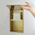STERN KONZEPT 2 TIERS TISSUE BOX STAINLESS STEEL+WHITE WATERPROOF FABRIC - Image 3