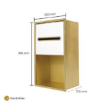 STERN KONZEPT 2 TIERS TISSUE BOX STAINLESS STEEL+WHITE WATERPROOF FABRIC - Image 2