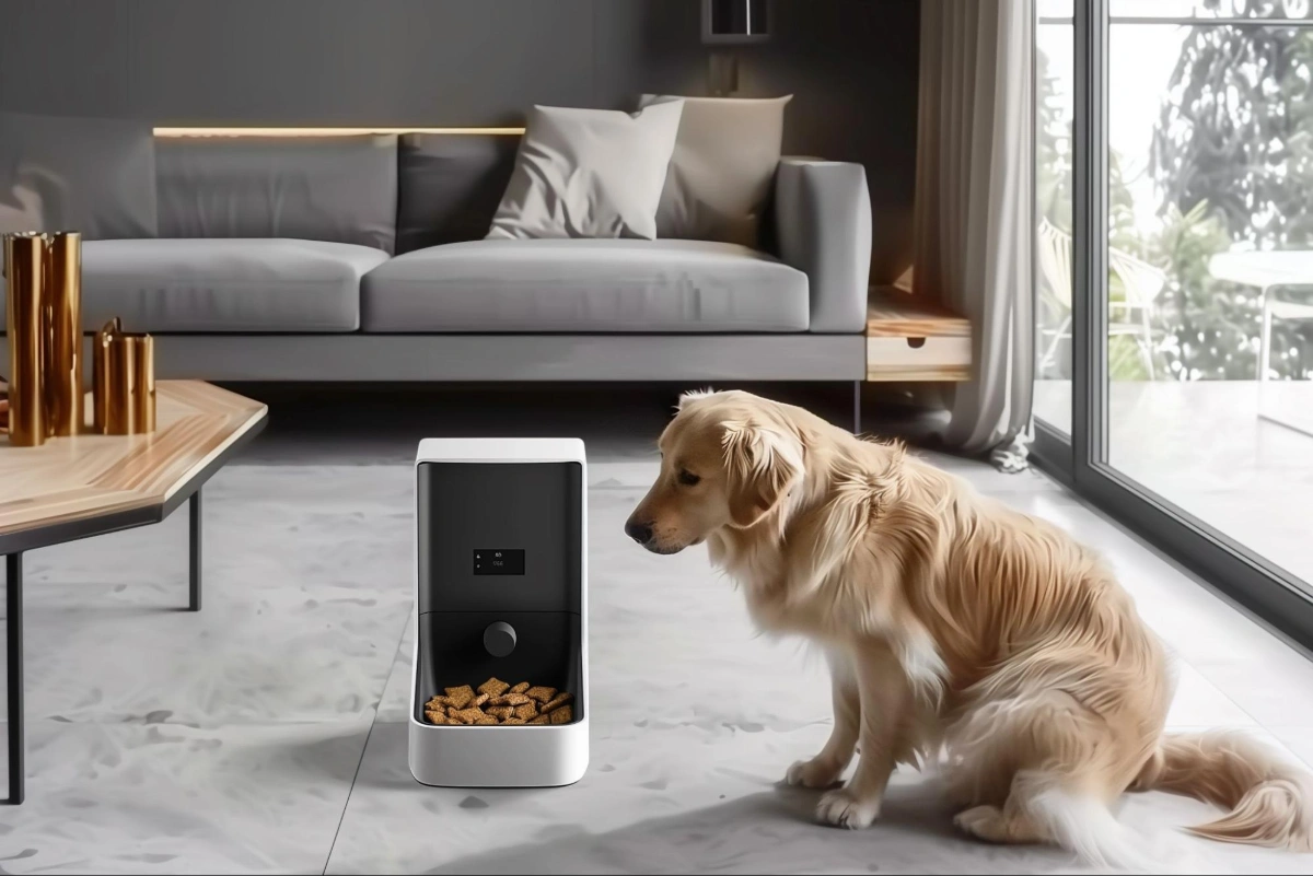 Desain ruang keluarga dengan keramik lantai rumah Quadra yang pet friendly